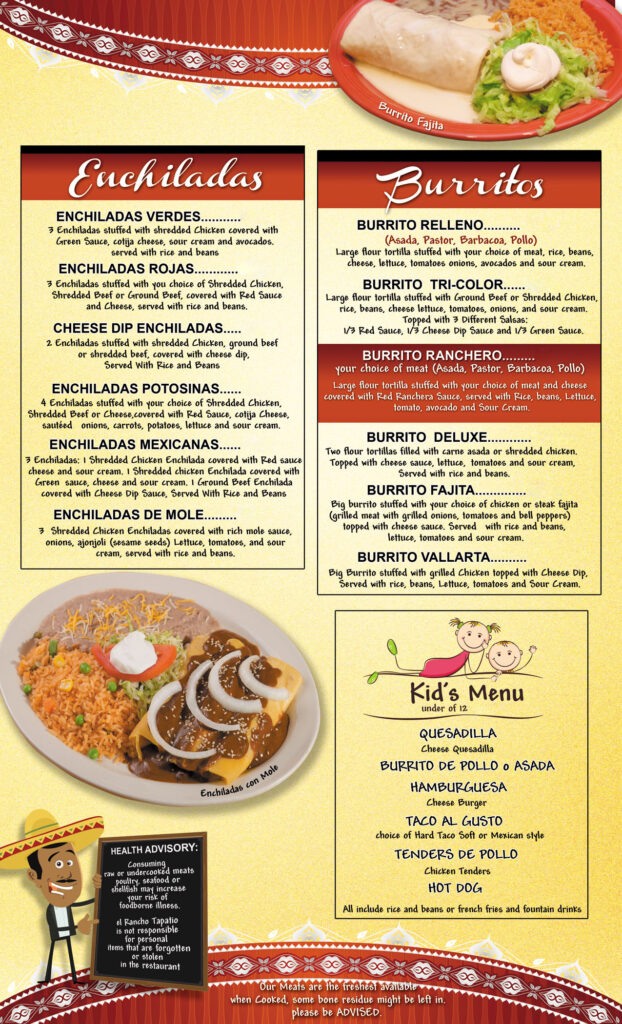 El Tapatio Menu Factory Sale | cityofclovis.org